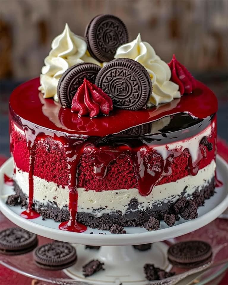 Sernik Red Velvet z Oreo