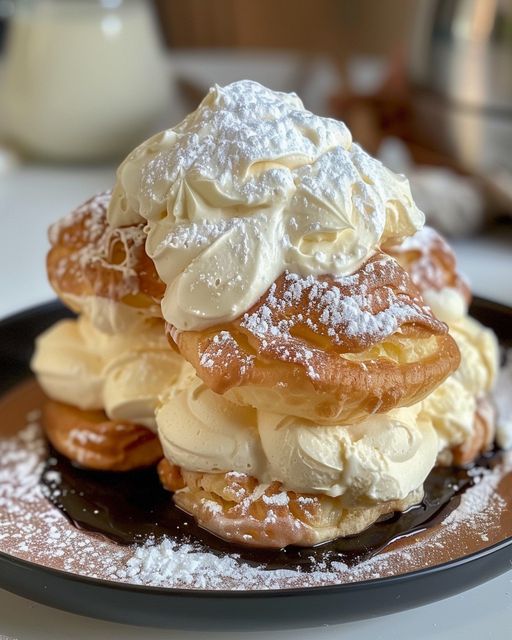 Profiteroles met Custard