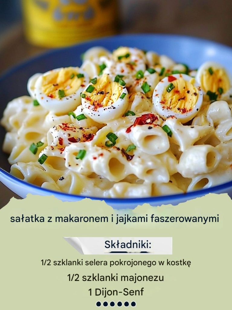 sałatka z makaronem i jajkami faszerowanymi